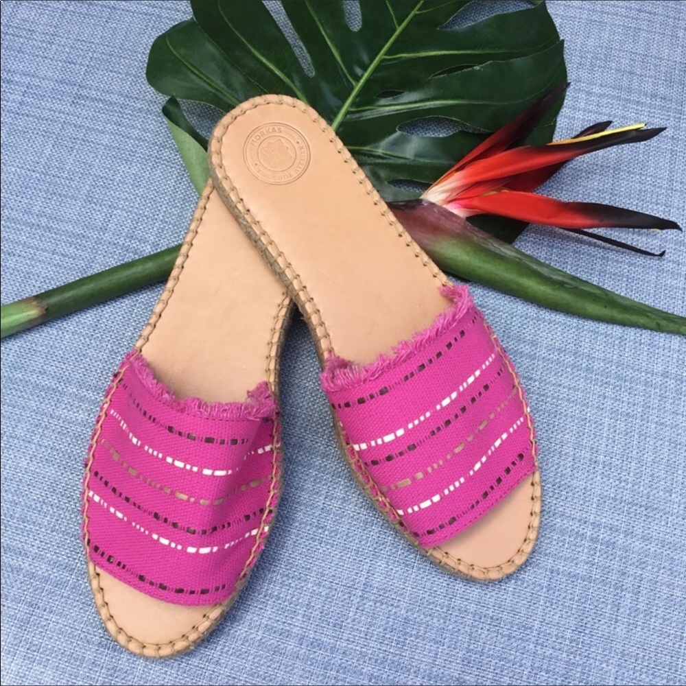 Morkas flat espadrille slip on sandals NWOT